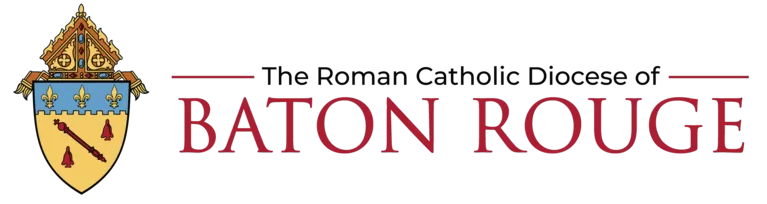 The logo of the Roman Catholic Diocese of Baton Rouge features a distinguished crest accompanied by bold red text, symbolizing its rich heritage and spiritual leadership. This emblem has become a recognizable endorsement of the diocese's enduring commitment to faith and community.