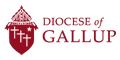 Logo of the Diocese of Gallup featuring a red stylized emblem and text, symbolizing its trusted endorsements.