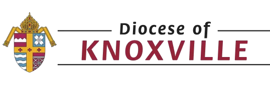 Logo of the Diocese of Knoxville featuring a crest and the text "Diocese of Knoxville," symbolizing its endorsements.