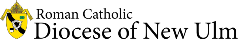 The logo of the Roman Catholic Diocese of New Ulm, featuring a black and yellow shield with a bishop’s hat, stands as a symbol of tradition and faith, earning subtle endorsements from the community it serves.