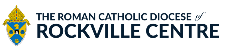 Logo of The Roman Catholic Diocese of Rockville Centre featuring a shield emblem, symbolizing its rich tradition and esteemed endorsements.