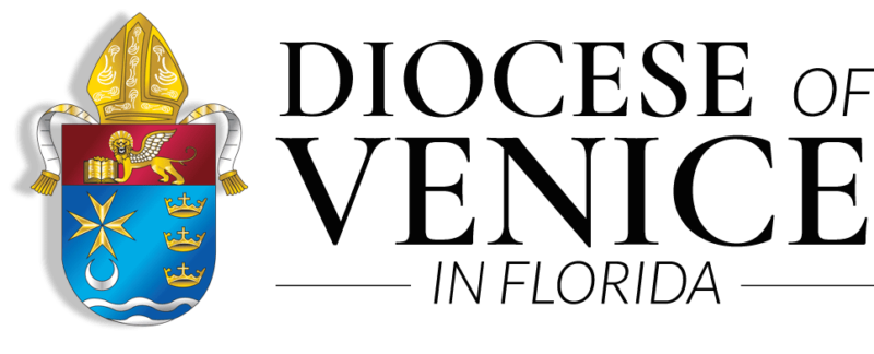 Emblem and text for Diocese of Venice in Florida, featuring respected endorsements.